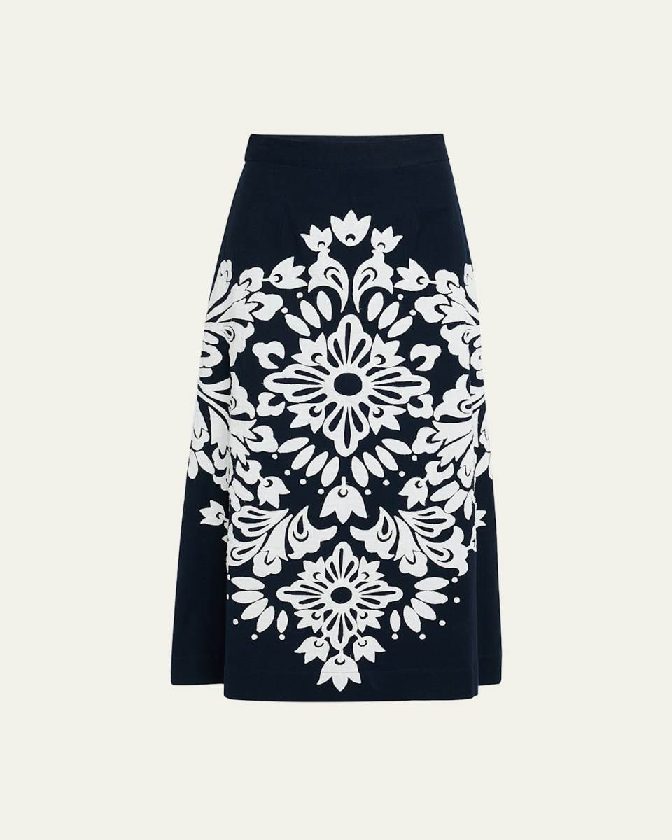 Liliana Appliqué Midi Skirt